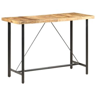 Berkfield Home Bar Table 150x70x107 cm Rough Mango Wood in Brown | Size: 150 x 70 x 107 cm
