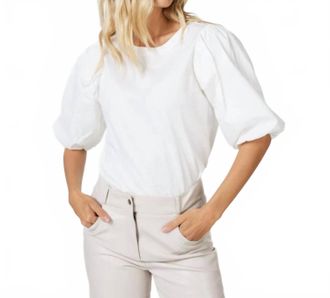 Esqualo Odelia Blouson Sleeve T-Shirt In Off-White