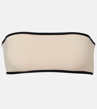 Toteme Stripe Edge strapless bikini top