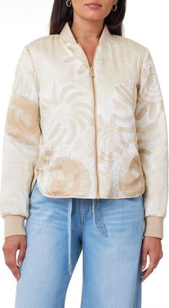 Scotch & Soda Reversible Quilted Bomber Jacket in Soft Camel/Abstract Sun Sand at Nordstrom, Size X-Small