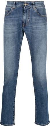 Pantaloni Torino logo-patch straight leg jeans - men - Spandex/Elastane/Cotton - 40 - Blue
