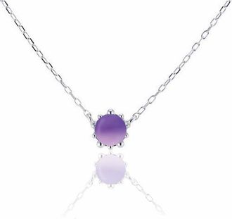 House of Frosted Amethyst Flower Pendant Necklace in Amethyst/White Gold at Nordstrom Rack, Size 16
