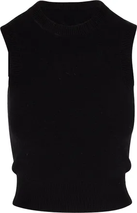 Nili Lotan round-neck knitted vest - women - Cashmere - M - Black