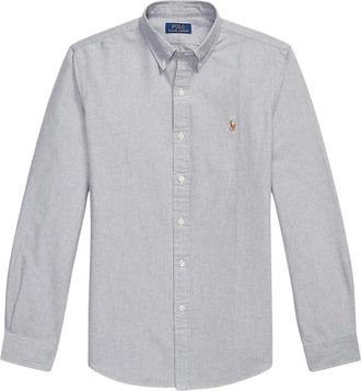 Polo Ralph Lauren Oxford Slim-Fit Shirt - Heren - Casual Overhemden - Grijs - M - Overhemden