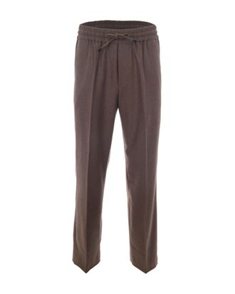 Dr&ocirc;le de Monsieur Pleated Flannel Trousers with Drawstring Waist
