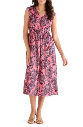 Nic+Zoe Blush of Spring Dierdre Sleeveless Stretch Cotton Midi Dress in Pink Multi at Nordstrom, Size Xx-Large