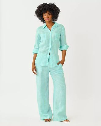 Lilly Pulitzer 31 Mirabella High Rise Linen Palazzo Pant
