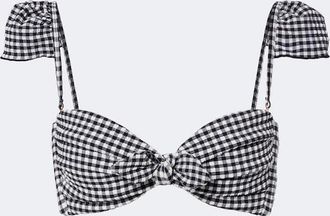 Montce Swim Cabana gingham seersucker bikini top