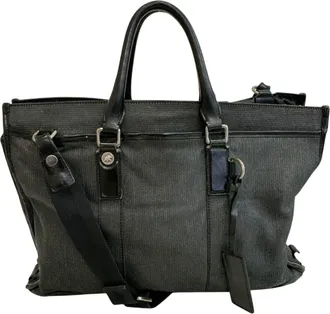 Hunting World Black Canvas Briefcase Shoulder Bag (Pre-Owned)