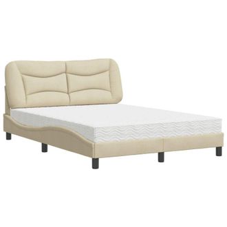 vidaXL Vidaxl - Cama Con Colch&oacute;n Tela Color Crema 140x190 Cm