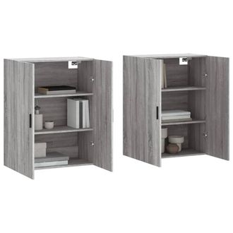 Berkfield Home Wall Mounted Cabinets 2 pcs Grey Sonoma 69.5x34x90 cm