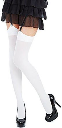 Romartex Opaque Stockings 40 Denier Plain Top, 24Fashionable Colours,Sizes S-XL (Medium, White)