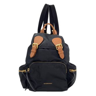 Burberry Black Brown Nylon Backpack (Pre-Owned)