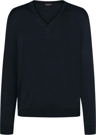 Maerz Truien & Vesten, Heren, Zwart, 4Xl, Wol, V-Pullover Superwash Classic Fit