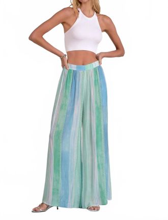 Elan Ava Flowy Wide Leg Pants In Blue