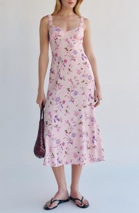 Reformation Tully Ditsy Floral Sweetheart Neck Midi Dress in Stella at Nordstrom, Size 10