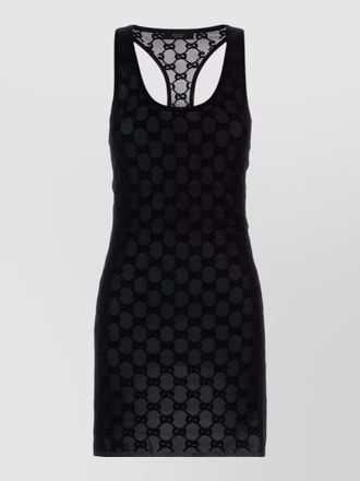 Gucci viscose blend dress geometric pattern racerback