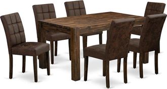 East West Furniture 7 Piece Dining Table Set contain A Dinning Table