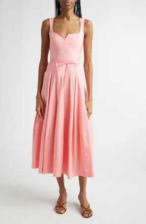Cinq &agrave; Sept Jerome Midi Dress in Seashell Pink at Nordstrom, Size 10