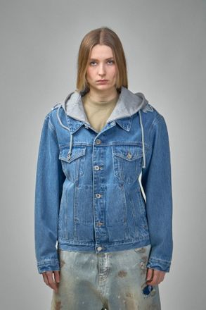 VETEMENTS Deconstructed Hooded Denim Jacket