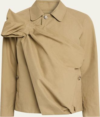 Simone Rocha Mens Pleated Bow Shirt Jacket