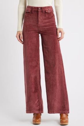 Free People Kellee High Waist Wide Leg Corduroy Palazzo Pants in Brick Wall at Nordstrom Rack, Size 27