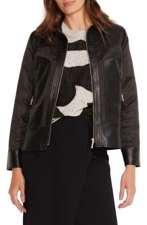 Nic+Zoe Faux Leather Jacket in Black Onyx at Nordstrom Rack, Size Medium