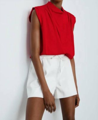 M&eacute;lissa Nepton Ava Drape Neck Blouse In City Red