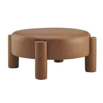 New Pacific Direct Elora PU Round Ottoman