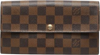 Louis Vuitton Brown Pvc Leather Long Wallet (Bi-Fold) (Pre-Owned)