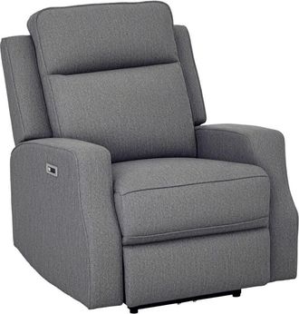 HOMCOM Electric Fabric Recliner Armchair, Reclining Chair with Adjustable Leg Rest, usb Port, for Home Living Room Charcoal Grey - Homcom