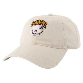 Ganni Accessoires, Dames, Wit, ONE Size, Katoen, Cotton Hat