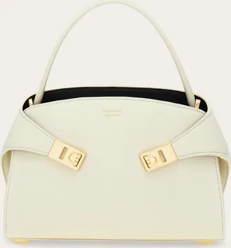 Ferragamo Donna Borsa a mano Hug Soft bicolor (XS) Bianco