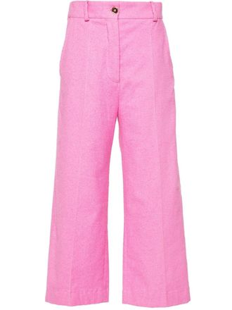 Patou towelling-finish straight-leg trousers - Pink