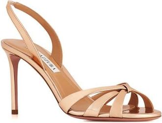 Aquazzura Tati Metallic Sandal in Soft Gold at Nordstrom, Size 8.5Us