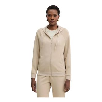 A|X Armani Exchange Zip-up fleece in mixed fabric - Dames - Vesten met rits - Beige - M - Hoodies & sweatvesten
