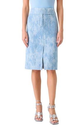 Akris Denim Jacquard Pencil Skirt in Sky Blue Denim at Nordstrom, Size 10
