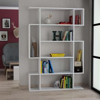 Decortie Mito Modern Bookcase Display Unit 161cm in White | Size: 2 Pack