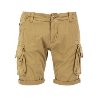 Alpha Industries Crew Short - Heren - Korte Broeken - Beige - W33 - Katoen - Korte Broeken