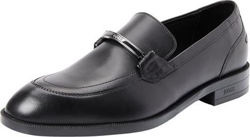 Mocassin BOSS Tayil Loaf - Cuir Noir Avec Sangle élastique - Semelle TPU - Chaussure Décontractée Homme Pour Occasions Formelles