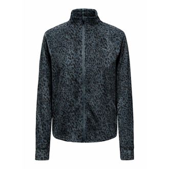 Only Play Fleece met luipaardprint en ritssluiting