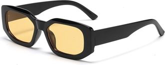 Generic Fashionable Street Photography Square Small Frame Sunglasses Mens And Womens Driving Party Vacation Sun Glasses(Orange)