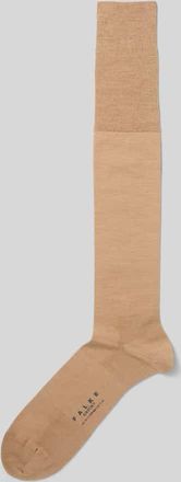 Falke Kniestrümpfe mit elastischem Rippenbündchen Modell AIRPORT in Camel, Größe 41/42