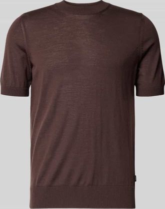 HUGO BOSS Regular Fit Pullover aus reiner Schurwolle Modell UMAURO in Mittelbraun, Gr&ouml;&szlig;e XXXL