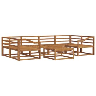vidaXL Conjunto De Sof&aacute;s De Exterior 7 Pcs Natural Vidaxl