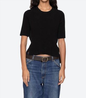 Sea New York Shanna Lace Short Sleeve Pull Over Top In Black