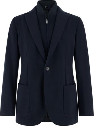 Boggi Milano Jassen, Heren, Blauw, 3Xl, Wol, Wooltech Sweatshirt Jacket