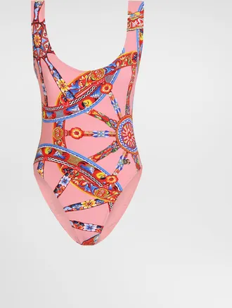 Dolce & Gabbana Carretto-print One-piece Swimsuit - Woman Swimwear Multicolor 1