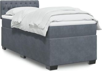 vidaXL Vidaxl - Cama Box Spring Con Colch&oacute;n Terciopelo Gris Oscuro 80x200 Cm