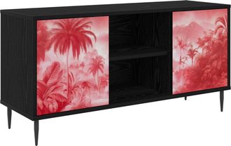 vidaXL Mueble De Tv Aachen 102 X 33 X 51 Cm Roble Negro Vidaxl
